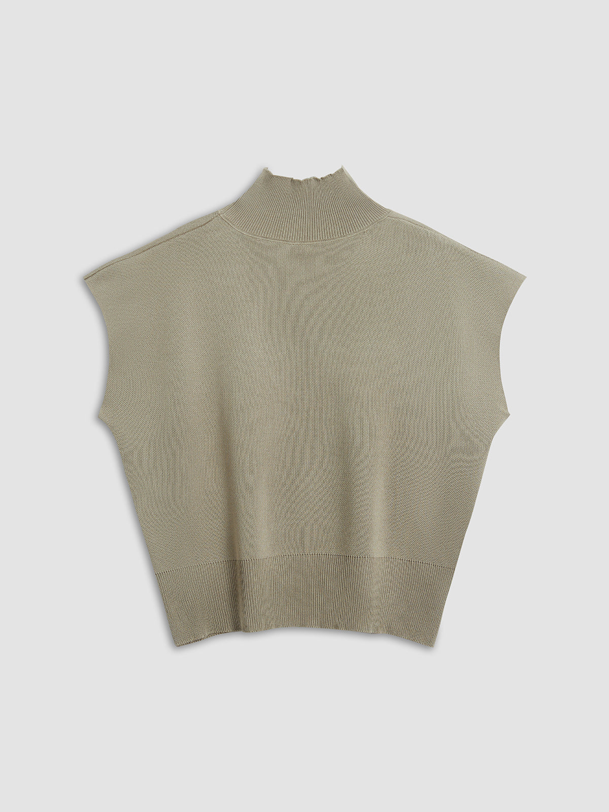 Chic Sleeveless Knit Turtleneck Top