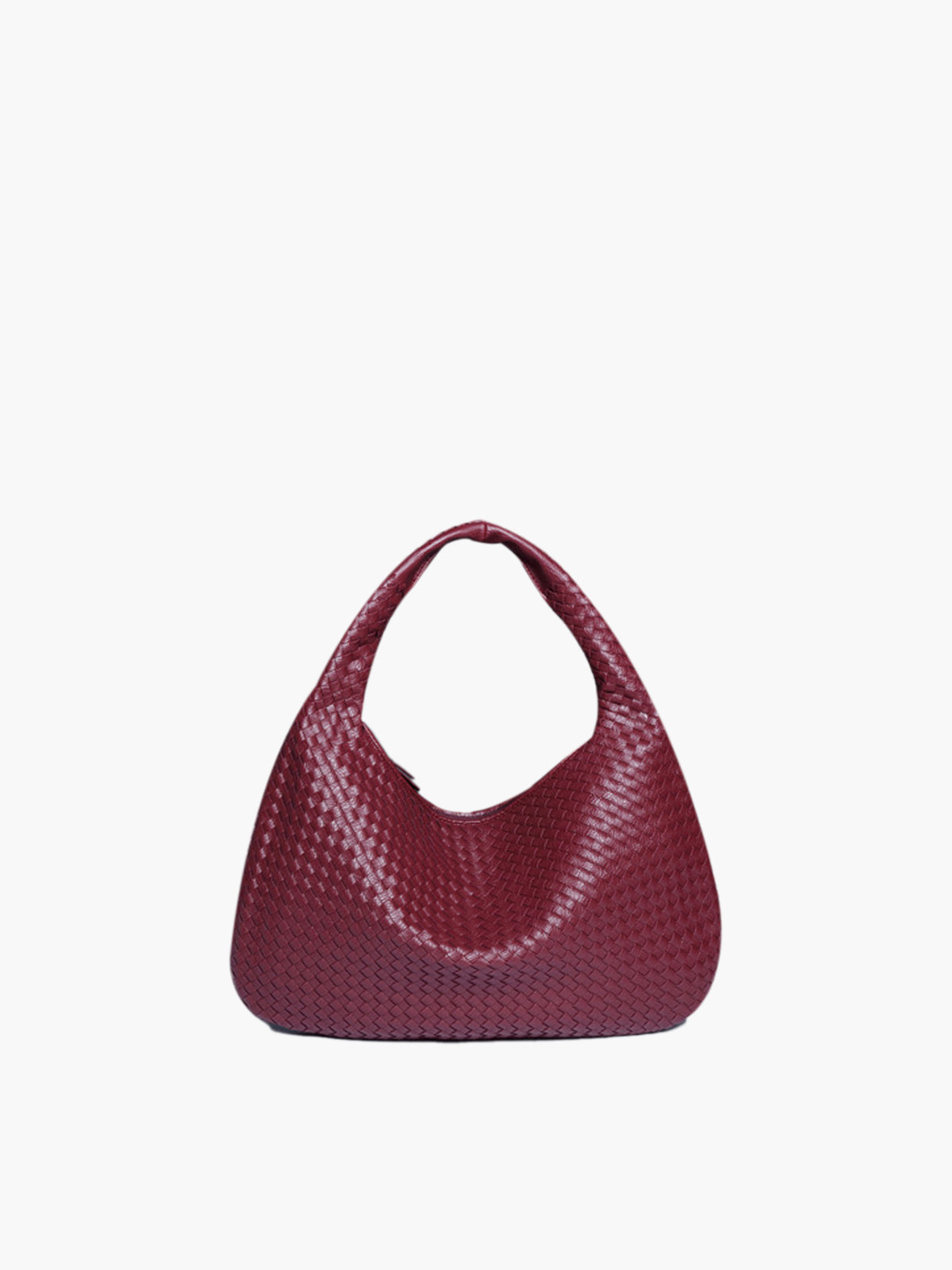 Maroon Woven Hobo Shoulder Bag