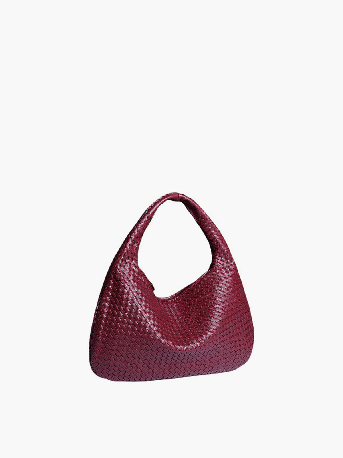 Maroon Woven Hobo Shoulder Bag