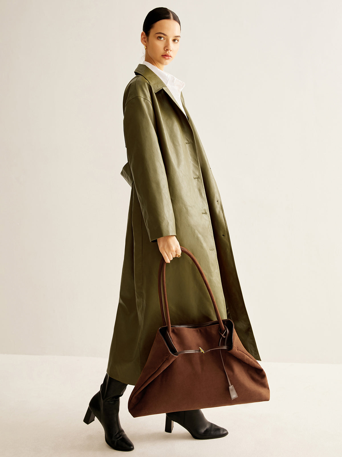 Minimal Luxe Suede Tote Bag