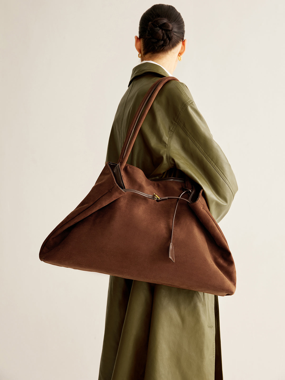 Minimal Luxe Suede Tote Bag