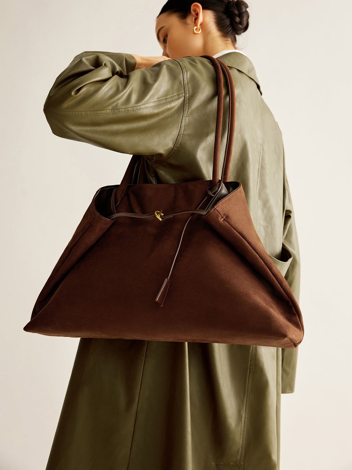Minimal Luxe Suede Tote Bag