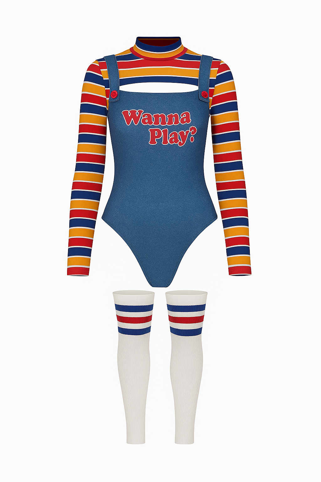 Wanna Play Evil Doll 5 Piece Costume Set - Multi Color