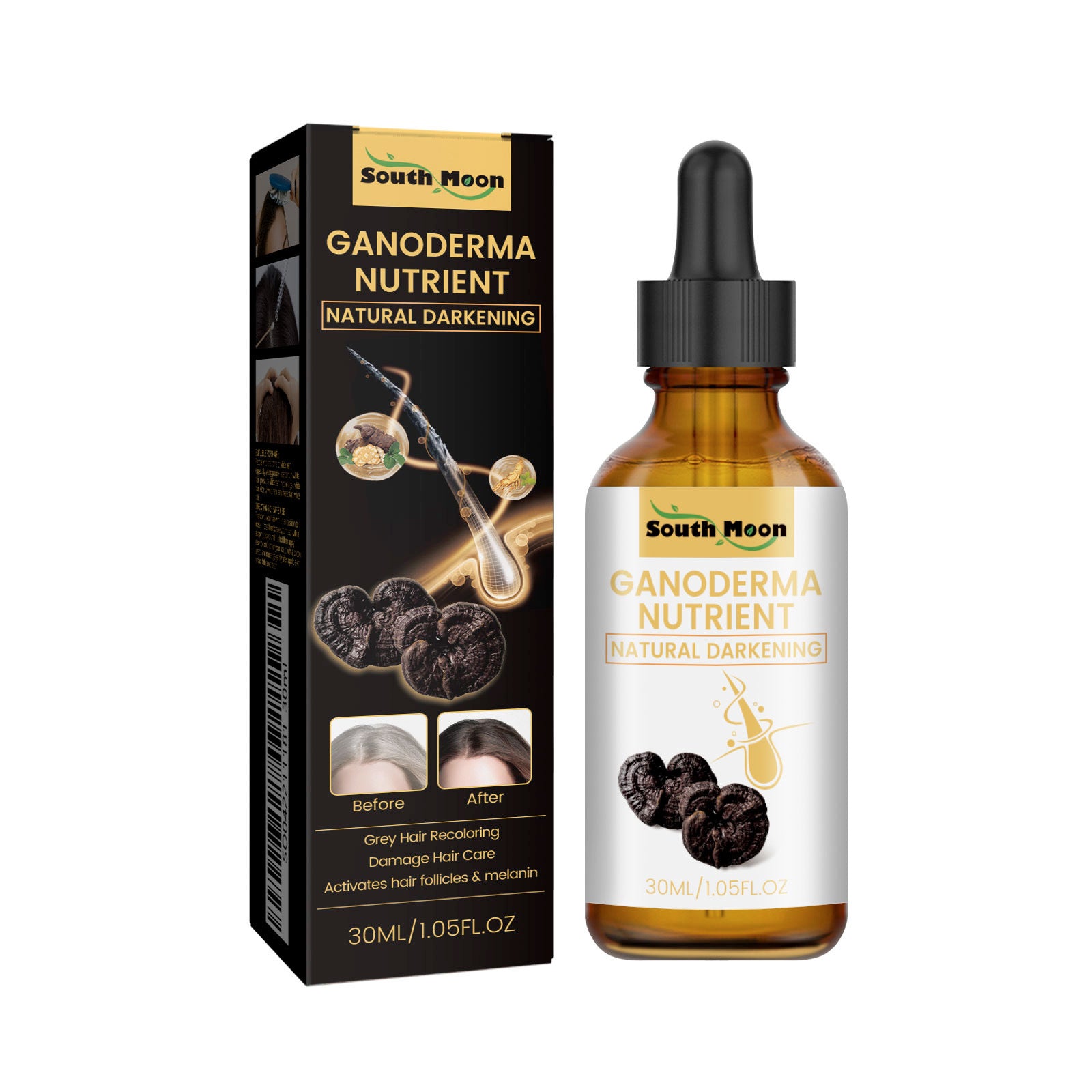 South Moon Ganoderma Nutrient – Natural Hair Darkening Serum (30ML)