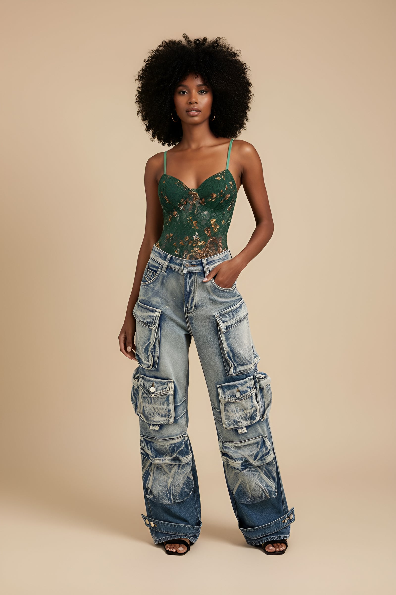 Floral Print Embroidery Bustier Corset Slip Sleeveless Bodysuit