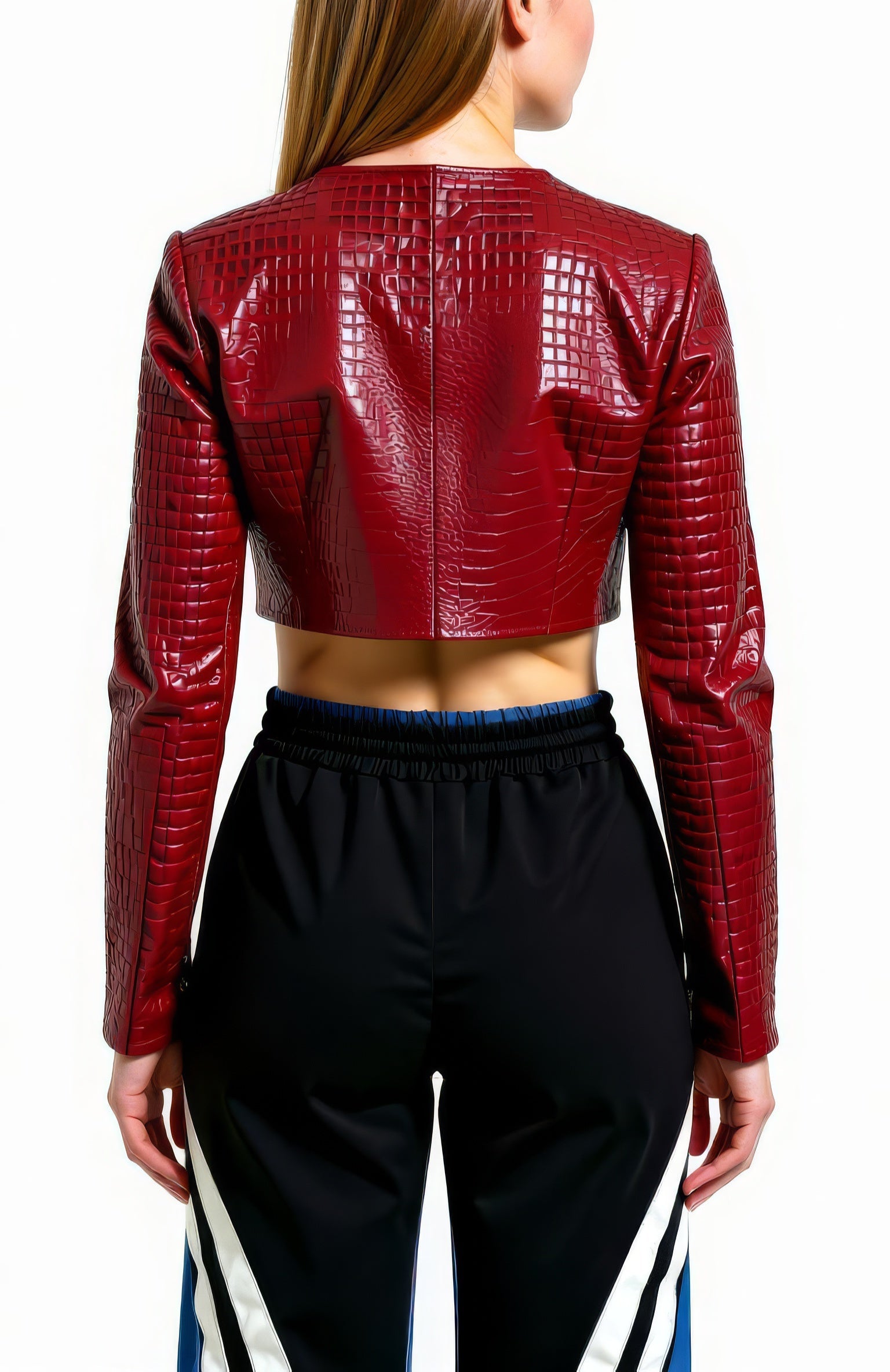Croc Embossed Cropped Jacket
