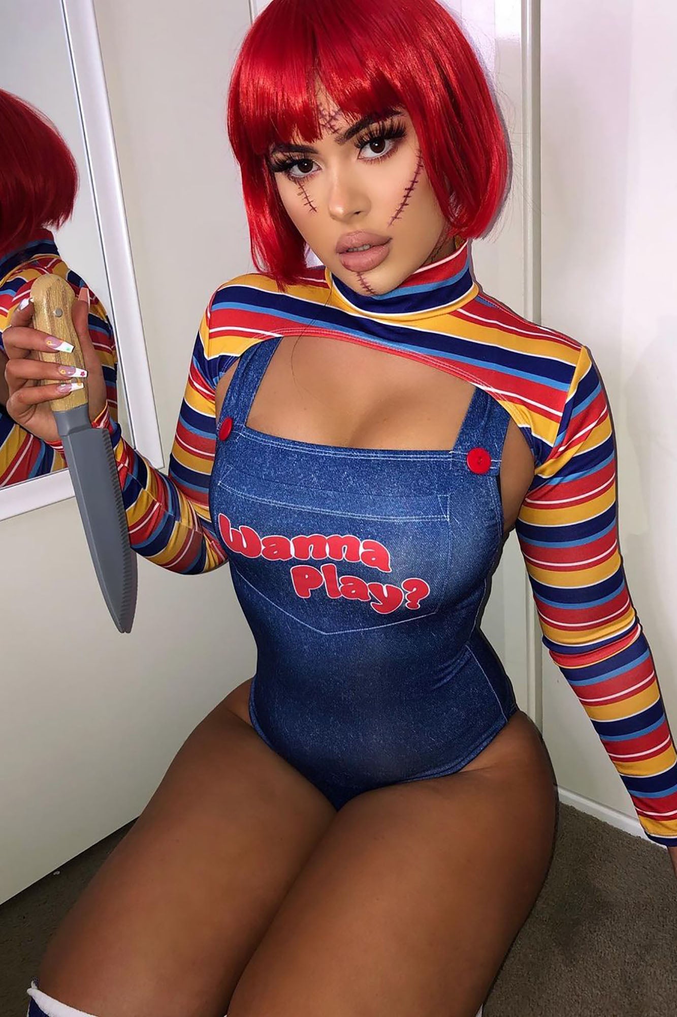 Wanna Play Evil Doll 5 Piece Costume Set - Multi Color