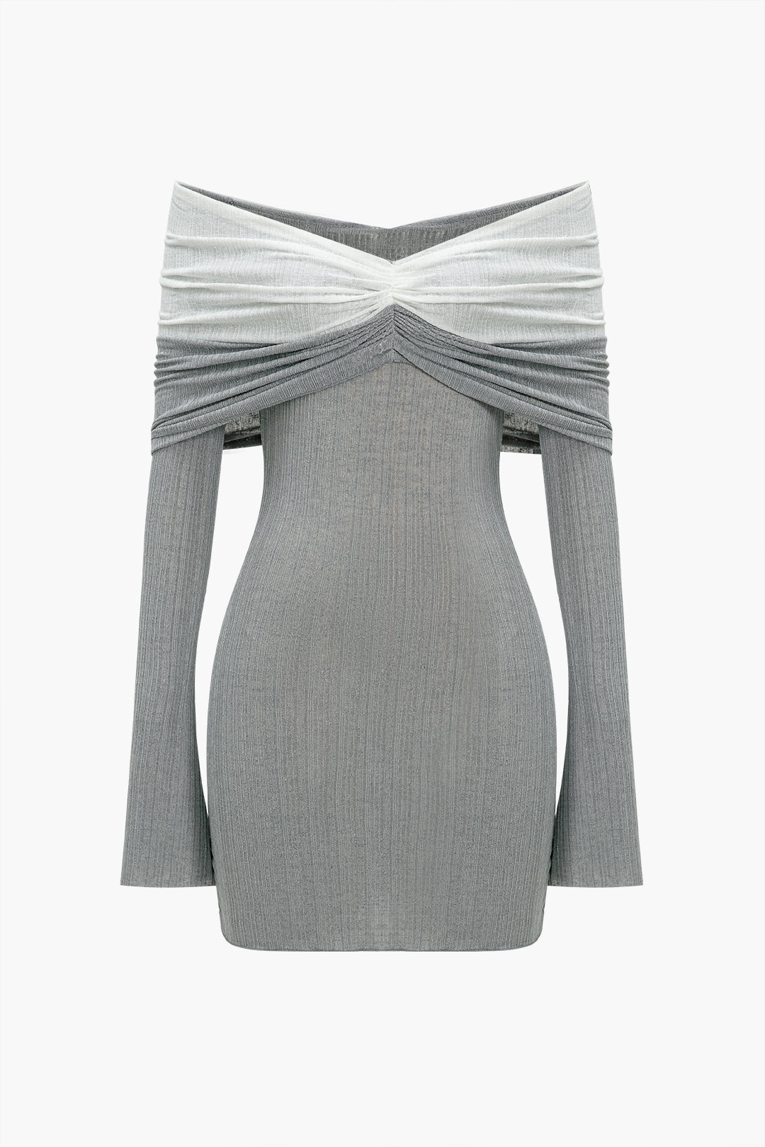 Patchwork Off Shoulder Mini Dress