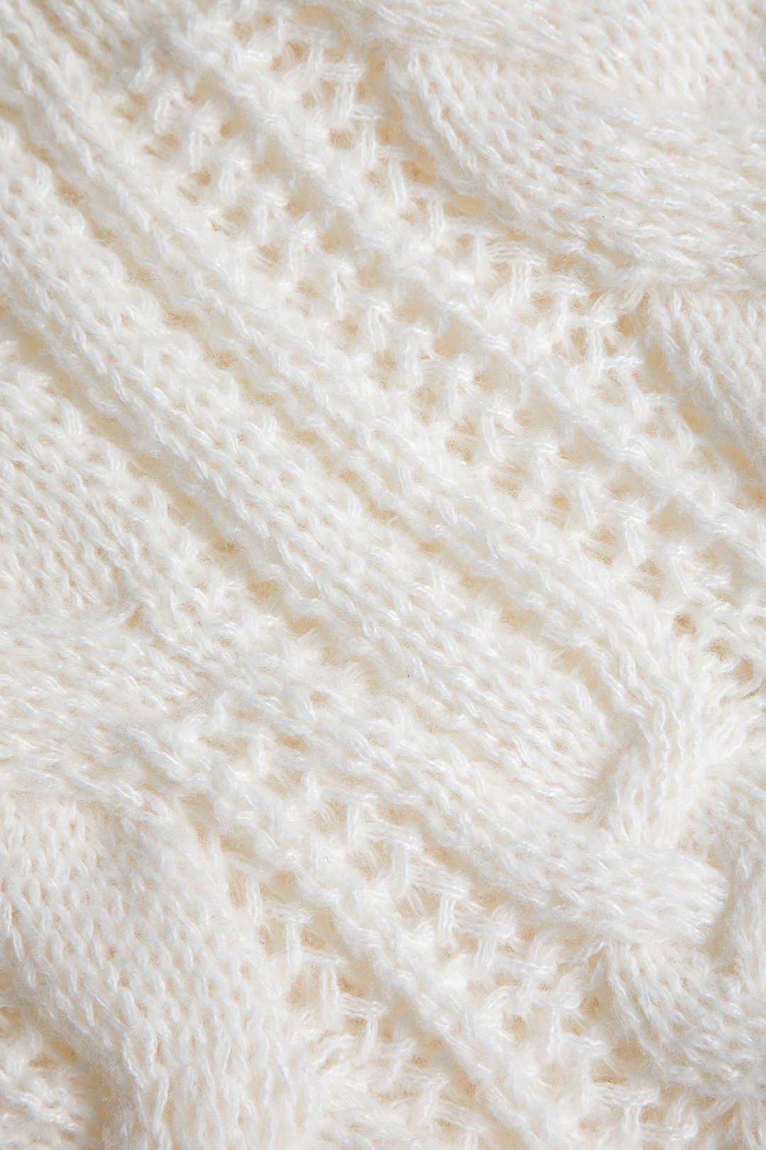 Knitted Cut Out Patchwork Belted Long-Sleeve Top