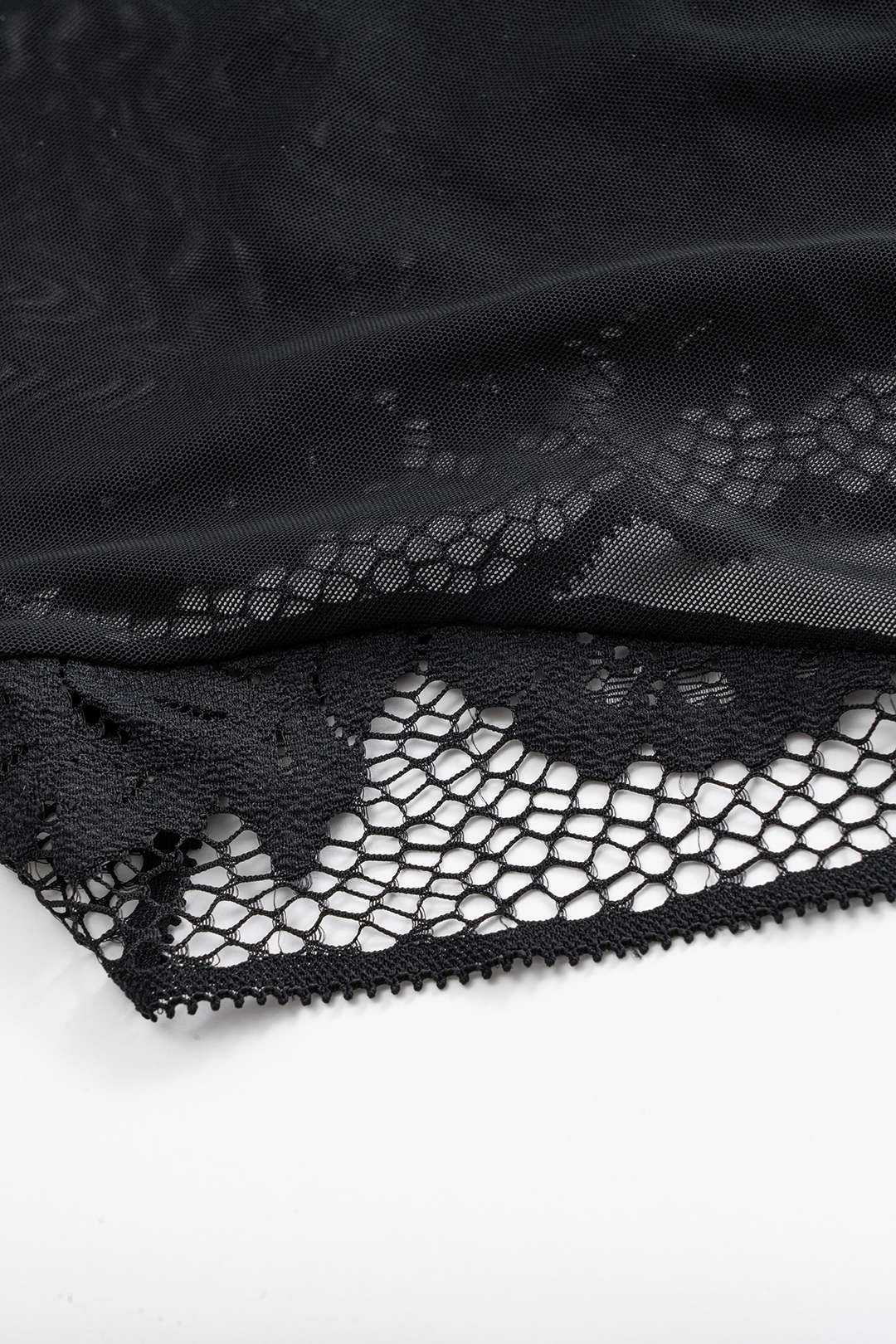 Patchwork Lace Deep V Lingerie Bodysuit