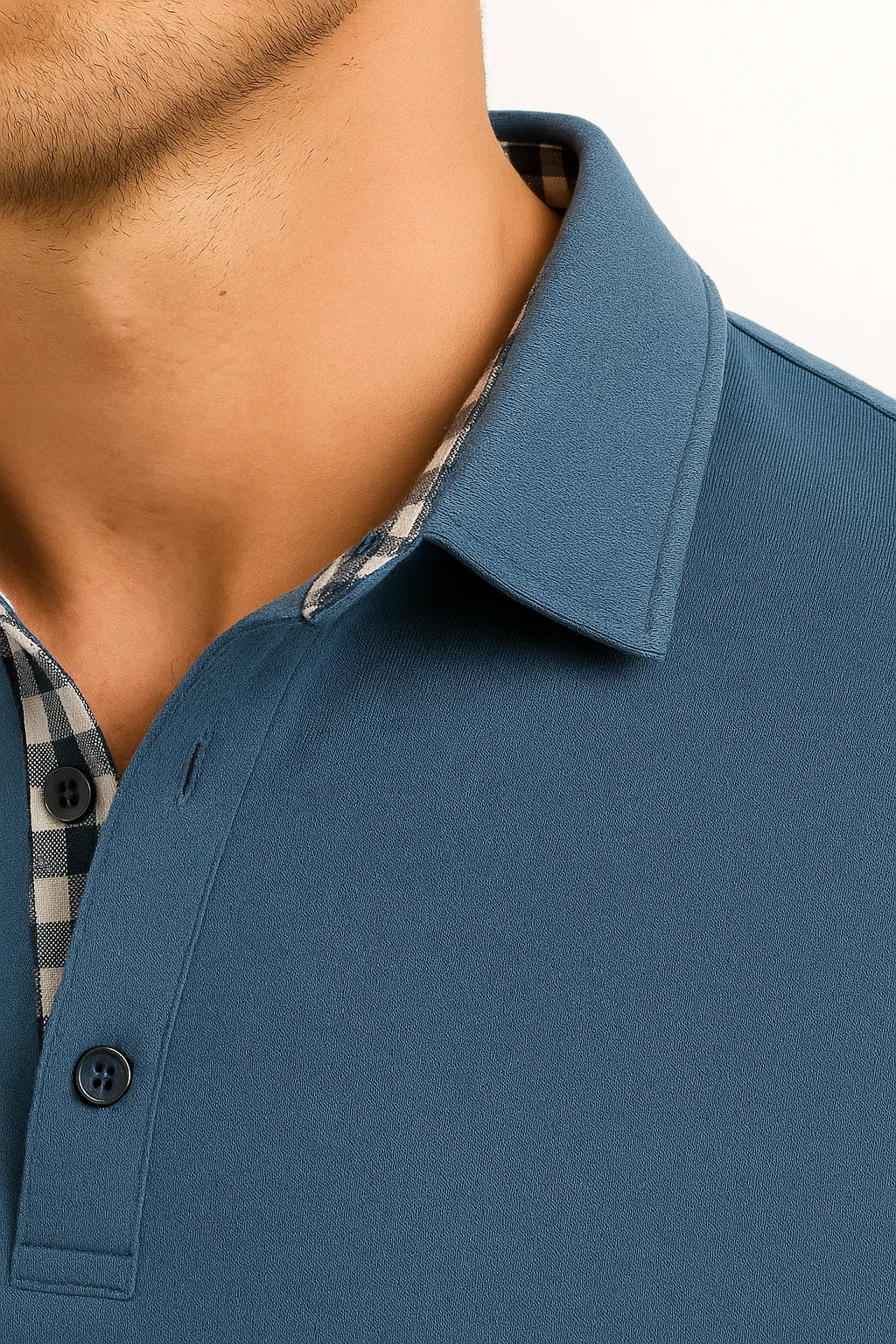 Men's Long Sleeve Polo Shirt Cotton Blend