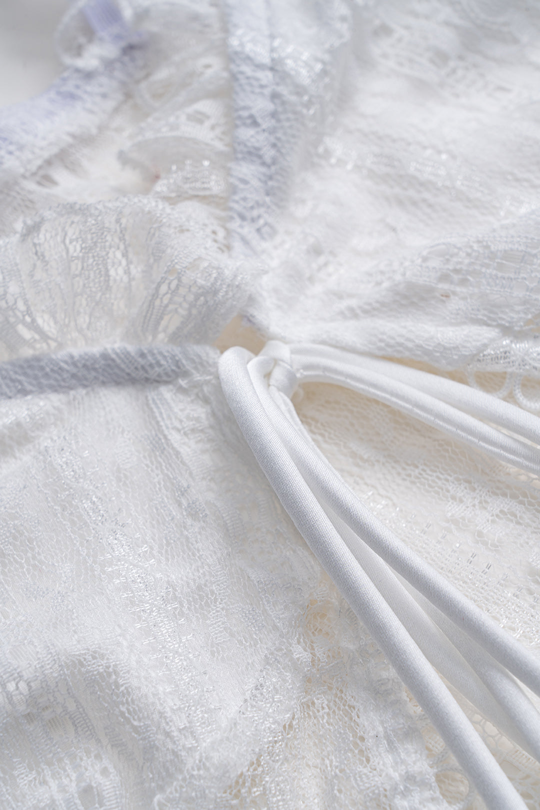 Tie-Up Short Sleeve Lace Shirts