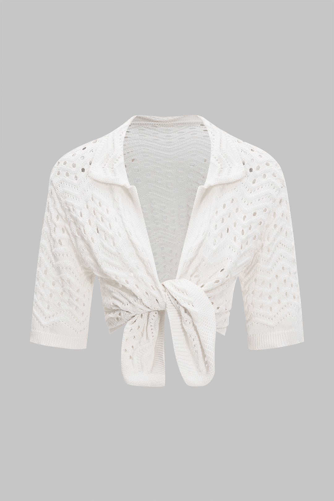 Knit Hollow Out Top And Trousers Set