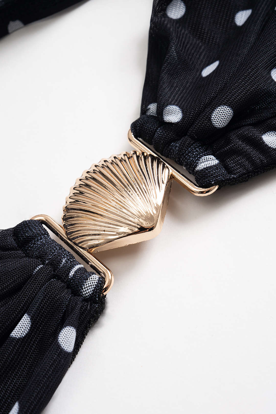 Polka Dots Print Metallic Decor Tube Top And Cut Out Skirt Set