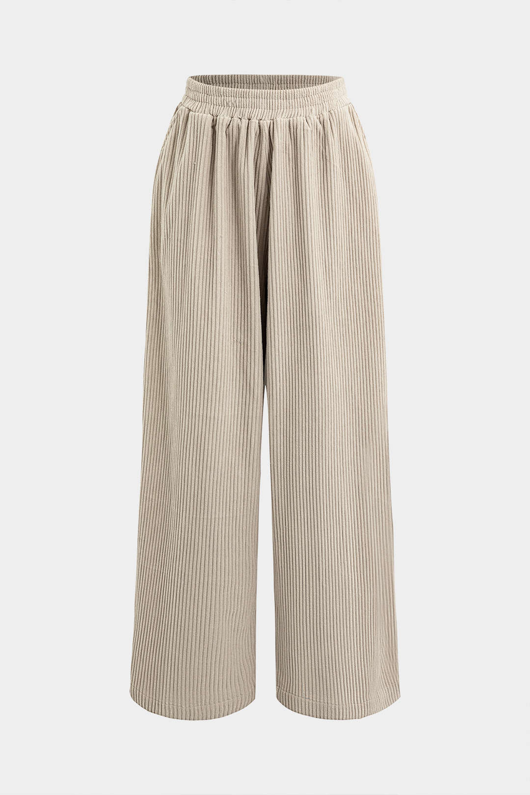 Solid Ruched Wide Leg Pants