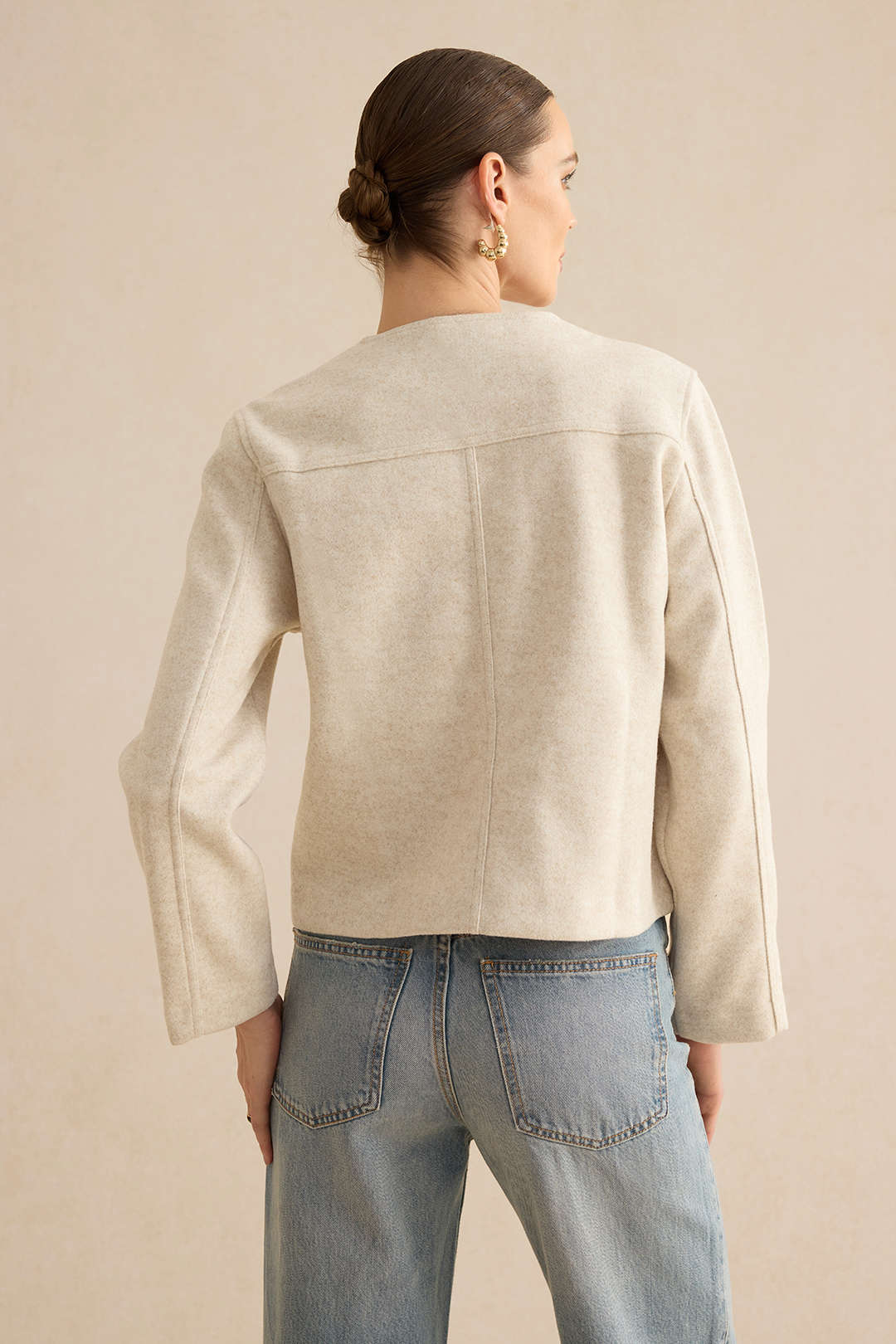 Button And Pocket Metallic Jacket