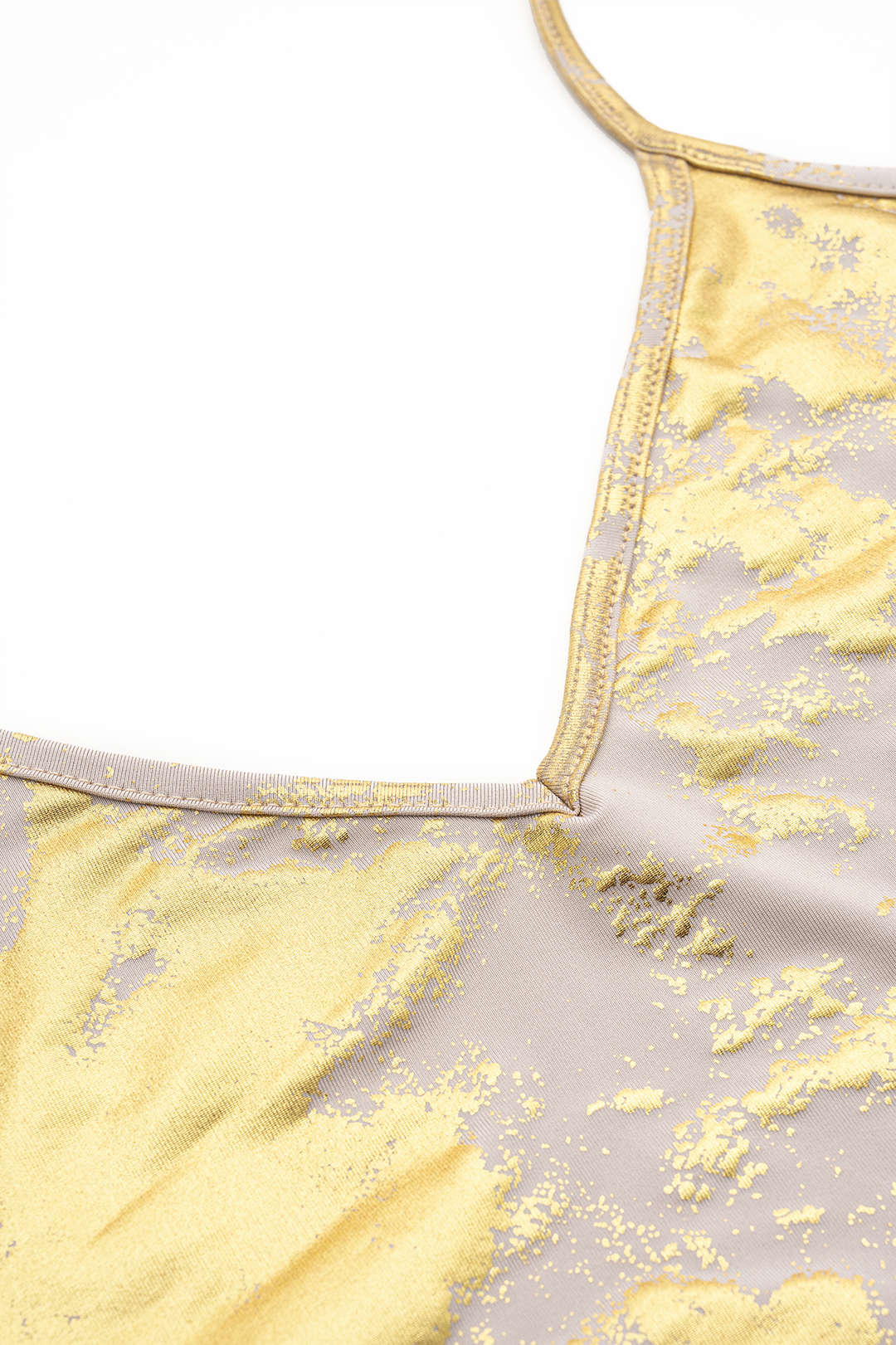 Metallic V-Neck Backless Slip Sleeveless Maxi Dress