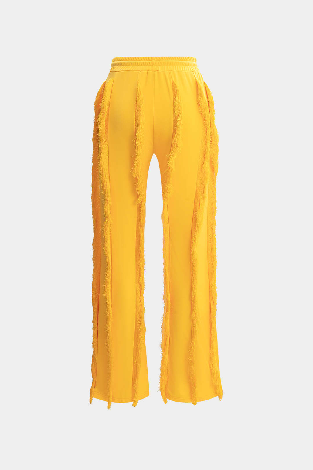 Bustier Slip Bodysuit And Fringe Tie Front Wide Leg Trousers Set