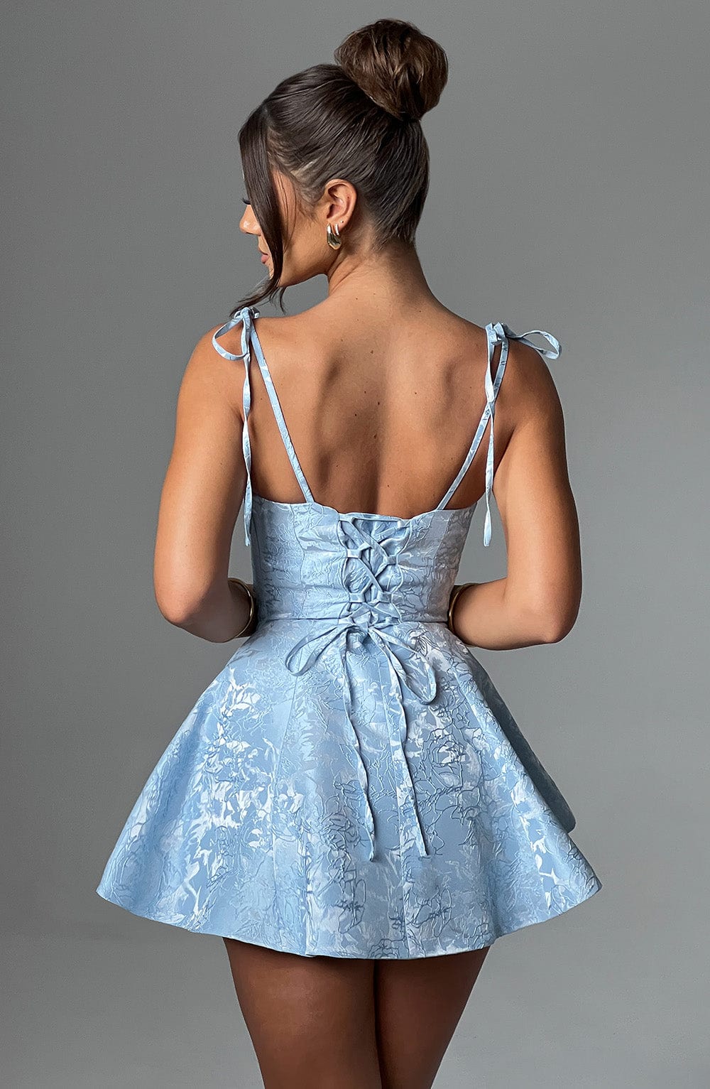 Satin Tie-Strap Floral Playsuit Dress