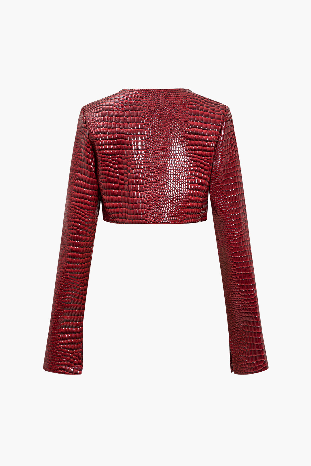 Croc Embossed Cropped Jacket