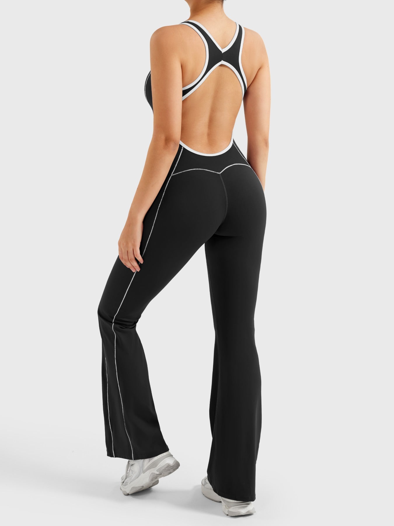 Antonia Contrast Trim Flared Jumpsuit