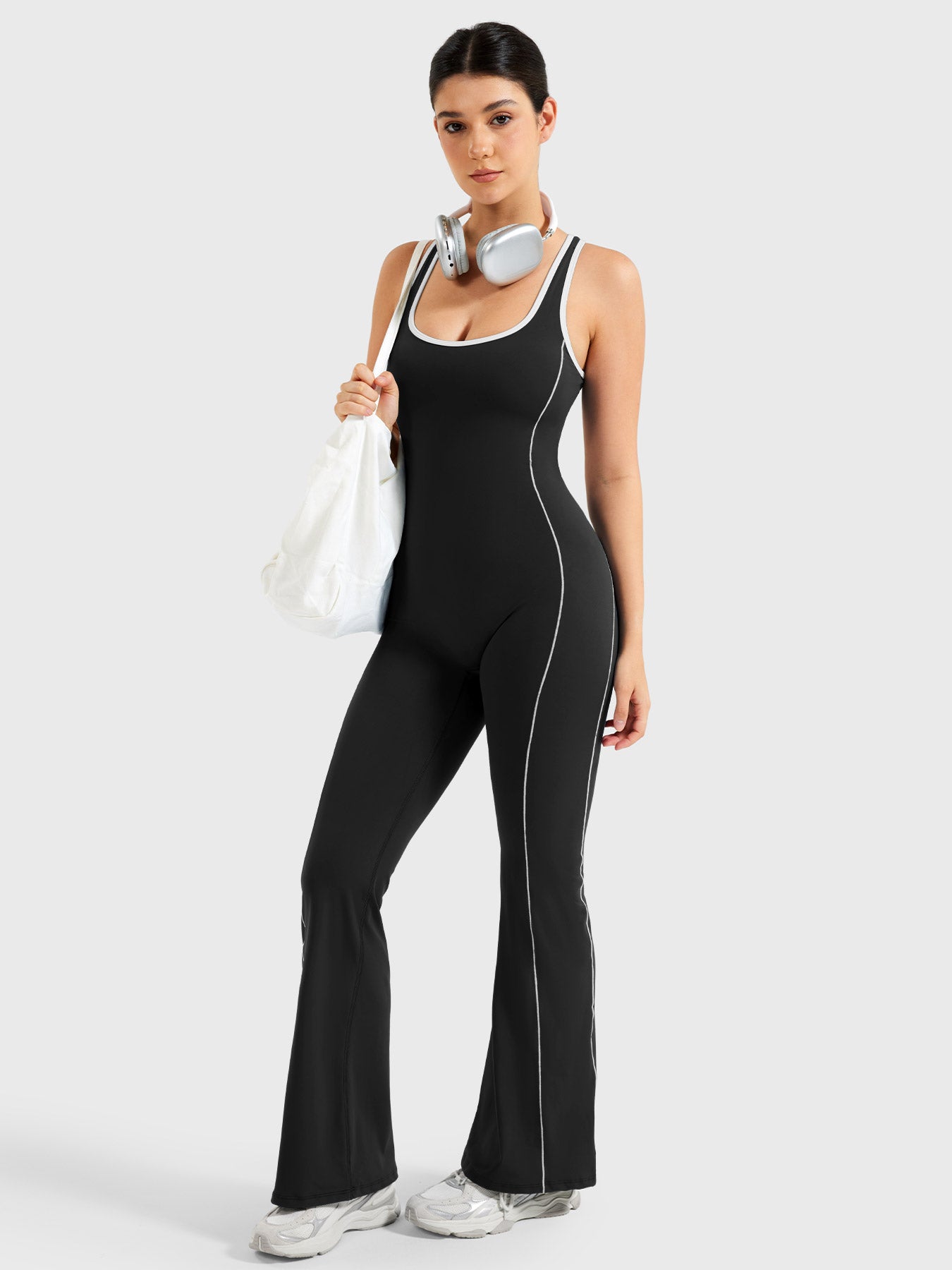 Antonia Contrast Trim Flared Jumpsuit
