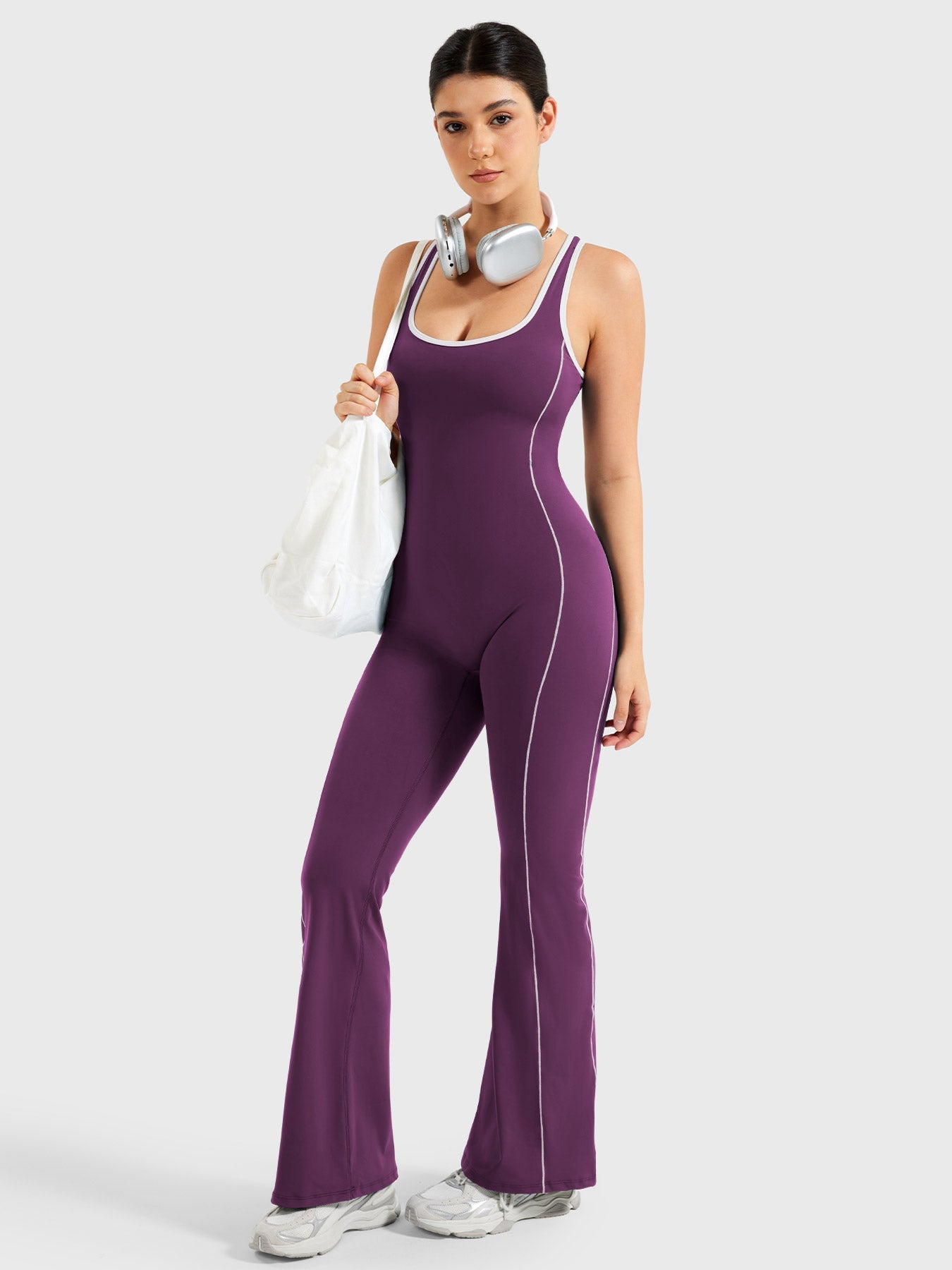 Antonia Contrast Trim Flared Jumpsuit